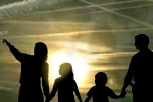 Family Looking at Chemtrails